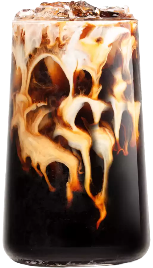 Verre contenant le super café Dyna