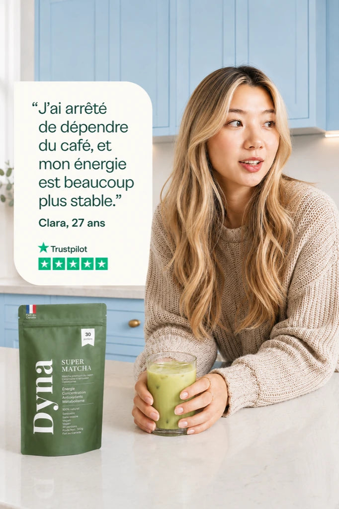 Femme en train de boire un matcha Dyna